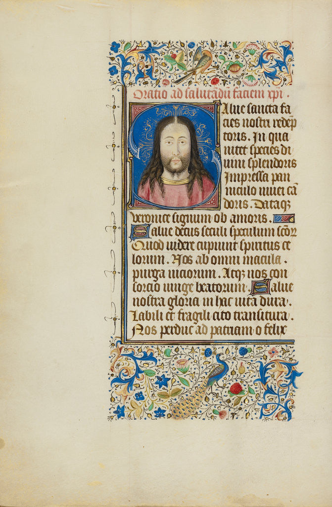 Detail of Initial S: The Face of Christ by Workshop of Master of Jean Chevrot