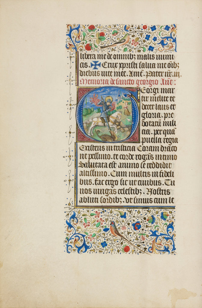 Detail of Initial G: Saint George and the Dragon by Master of the Llangattock Hours