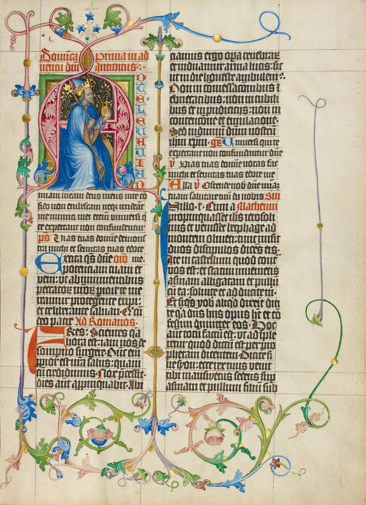 Initial A: King David Enthroned by Master Michael