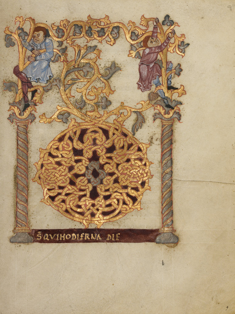 Detail of Decorated Initial D by Nivardus of Milan