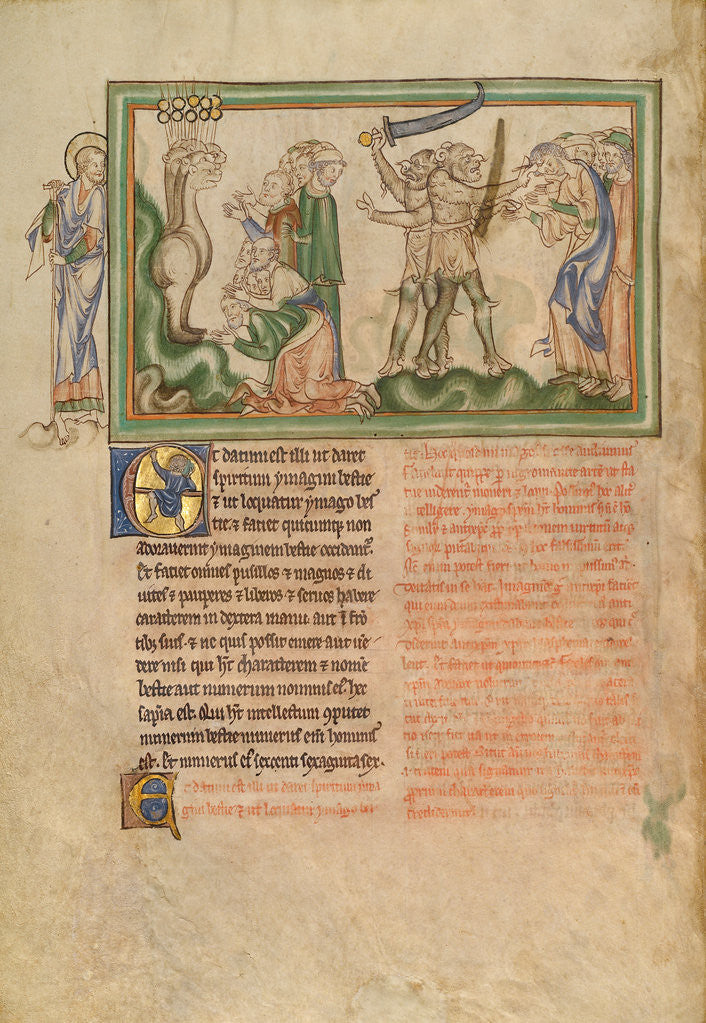 Detail of The Beast from the Earth Killing People and People Receiving the Mark of the Beast by Anonymous