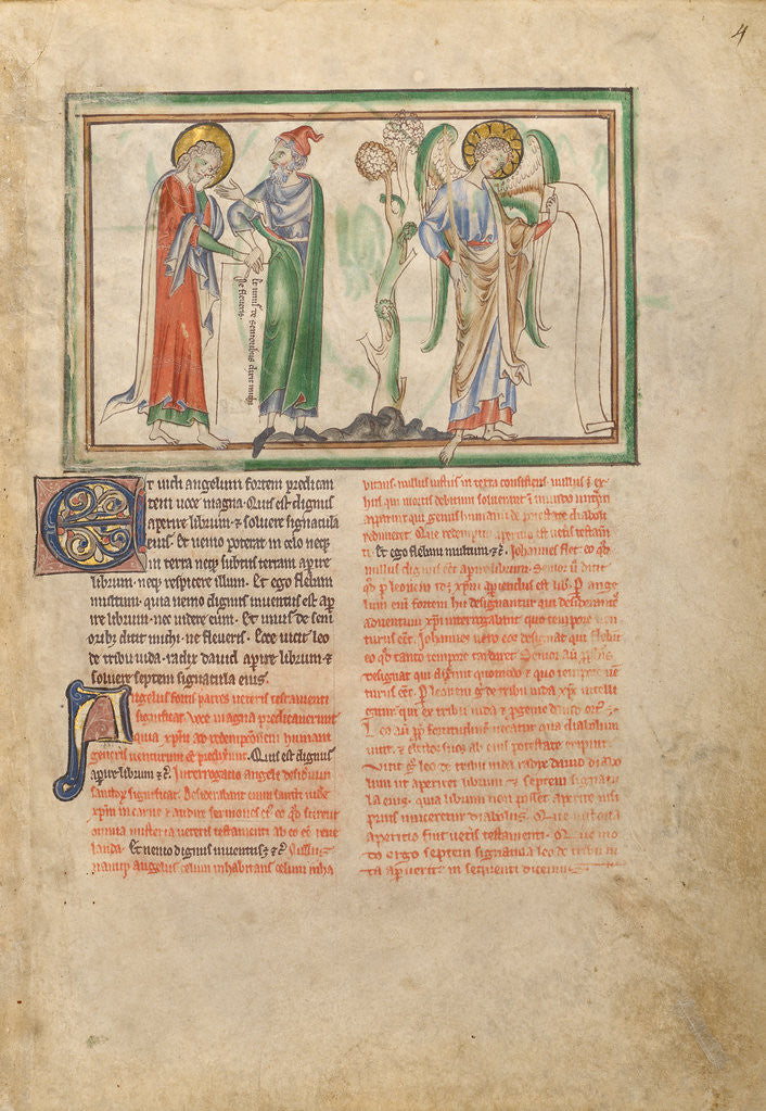 Detail of Saint John the Evangelist Consoled by an Elder and by an Angel Holding a Scroll by Anonymous