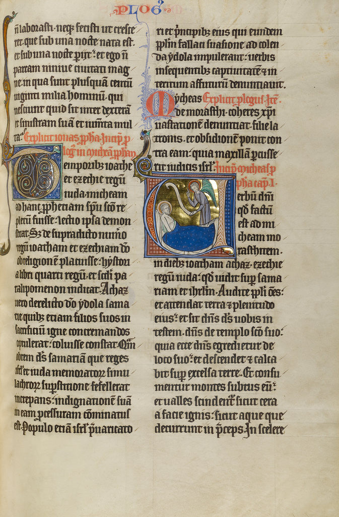 Detail of Initial V: An Angel before Micah by Anonymous