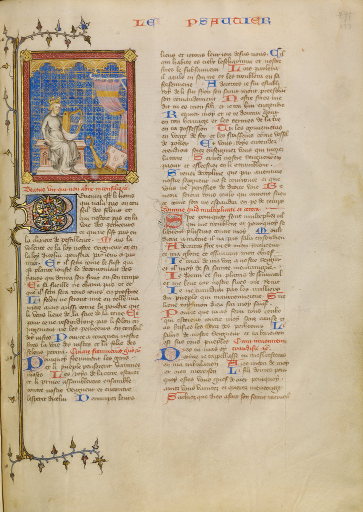 Detail of David with Musical Instruments by Master of Jean de Mandeville