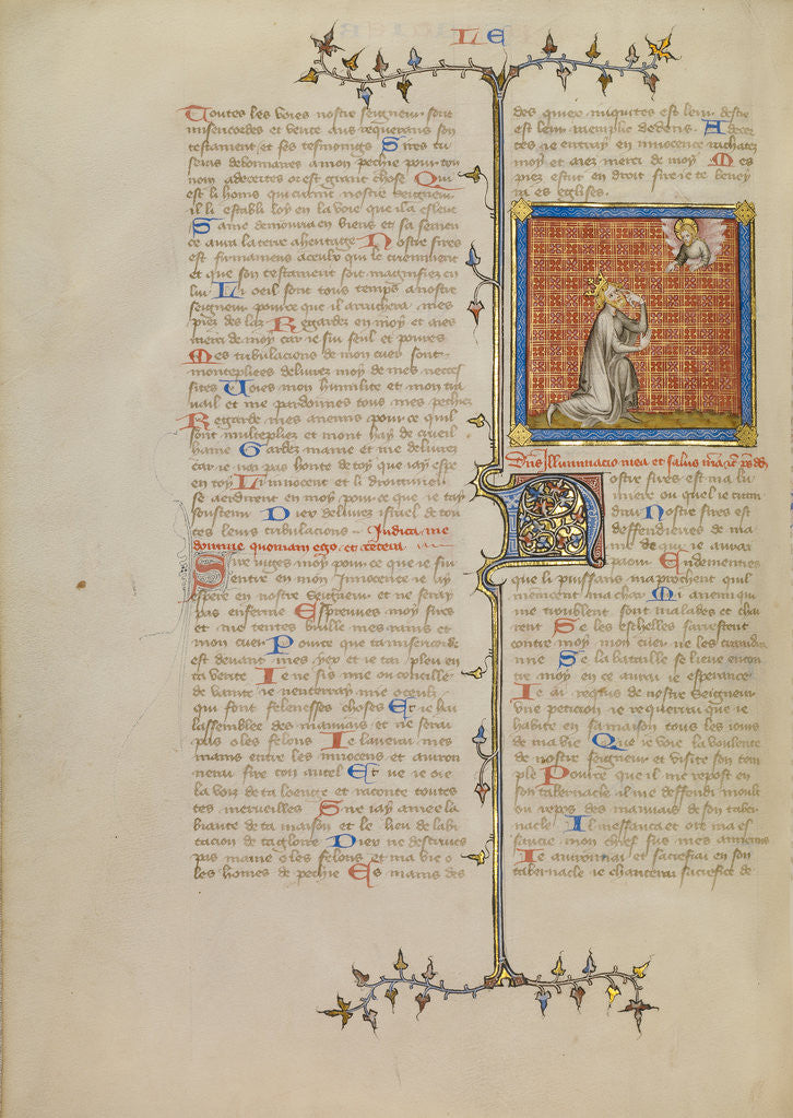 Detail of David Pointing to his Eye by Master of Jean de Mandeville