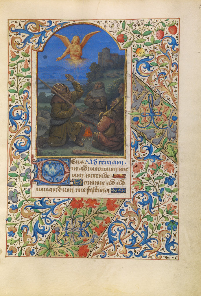 Detail of The Annunciation to the Shepherds by Jean Bourdichon