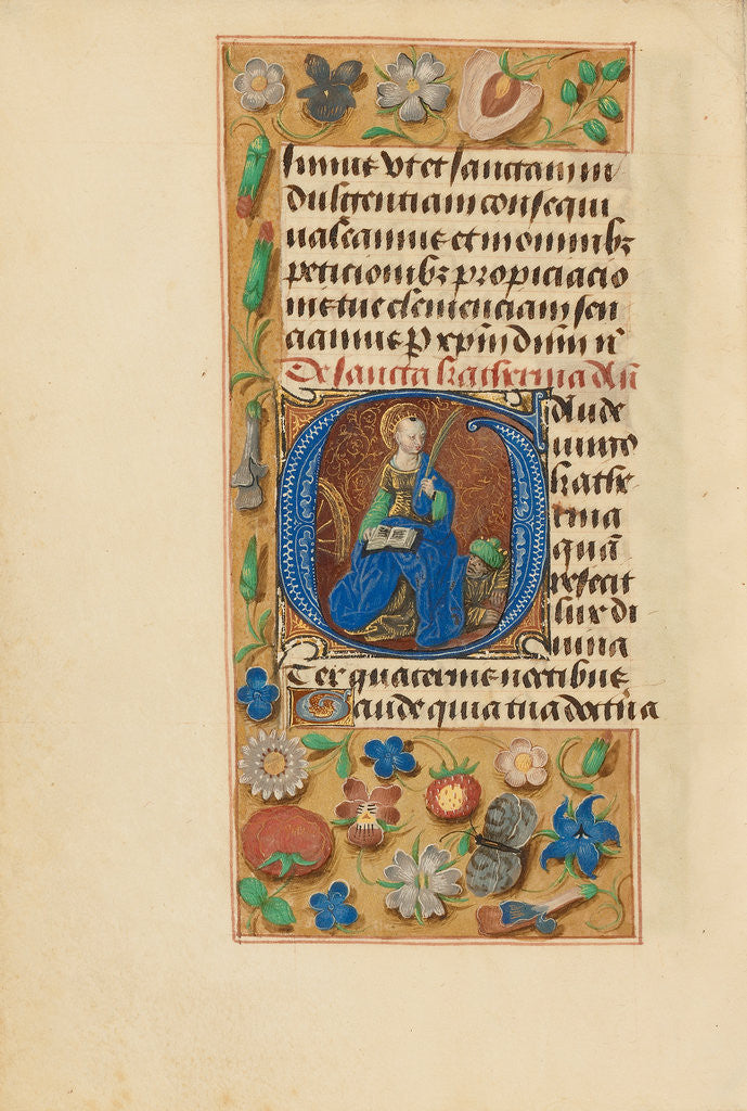 Detail of Initial G: Saint Catherine by Master of the Dresden Prayer Book