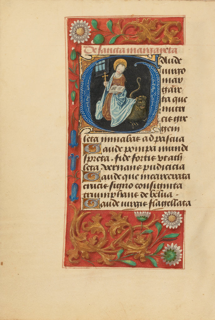 Detail of Initial G: Saint Margaret by Master of the Dresden Prayer Book