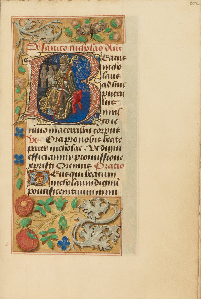 Detail of Initial B: Saint Nicholas by Master of the Dresden Prayer Book