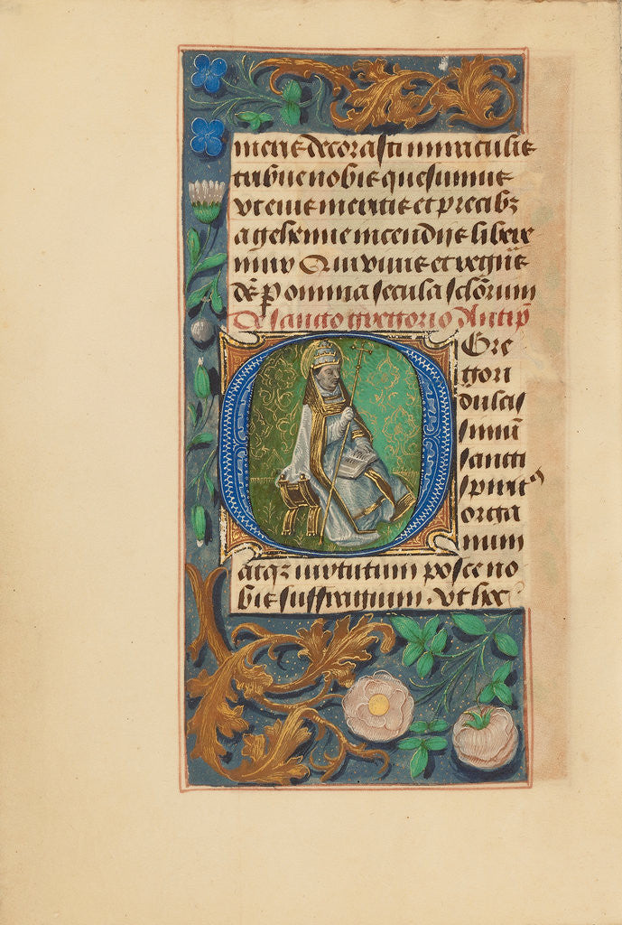 Detail of Initial O: Saint Gregory by Master of the Dresden Prayer Book