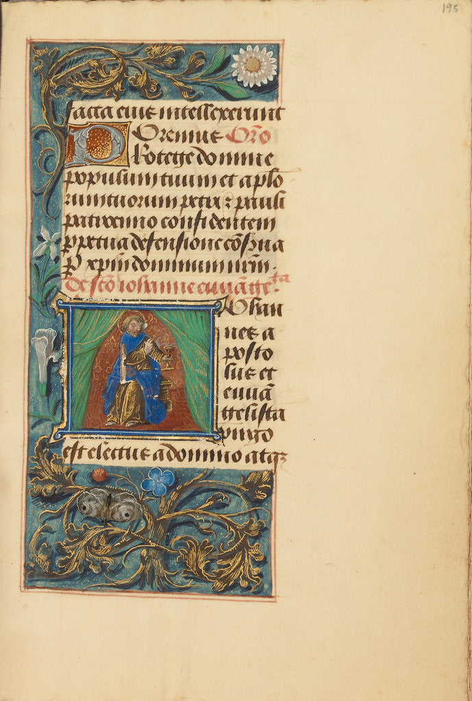 Detail of Initial J: Saint John the Evangelist by Master of the Dresden Prayer Book