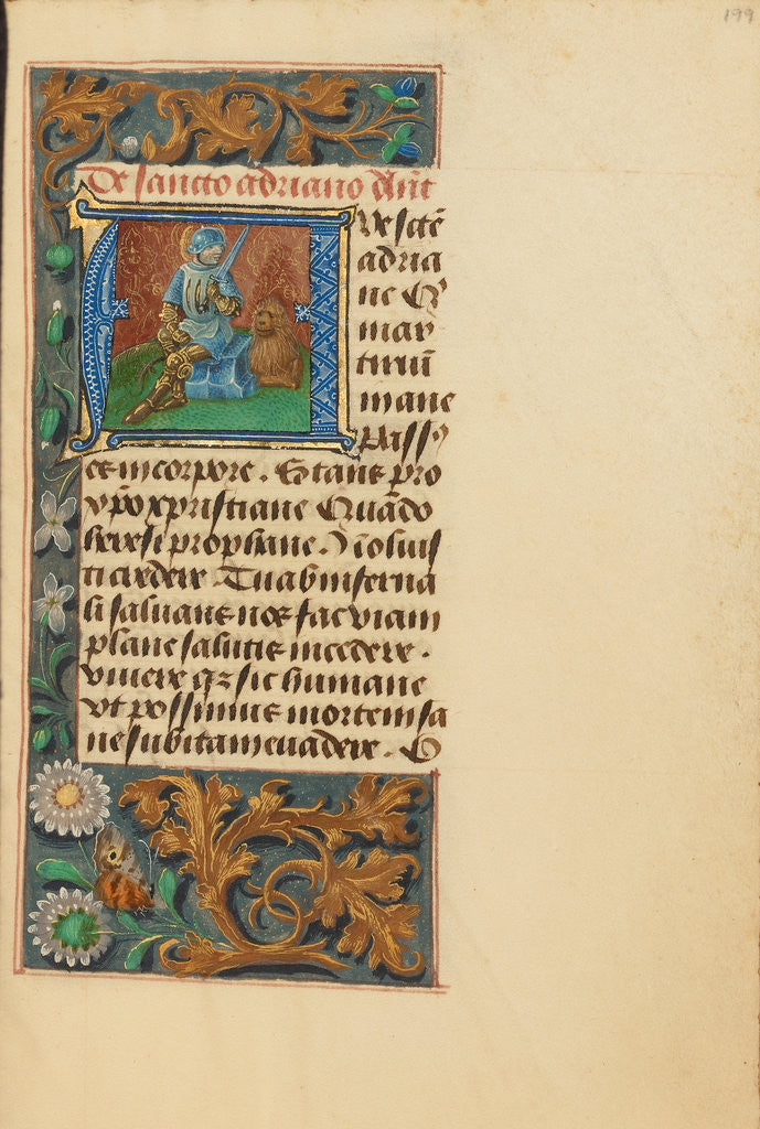 Detail of Initial A: Saint Adrian by Master of the Dresden Prayer Book