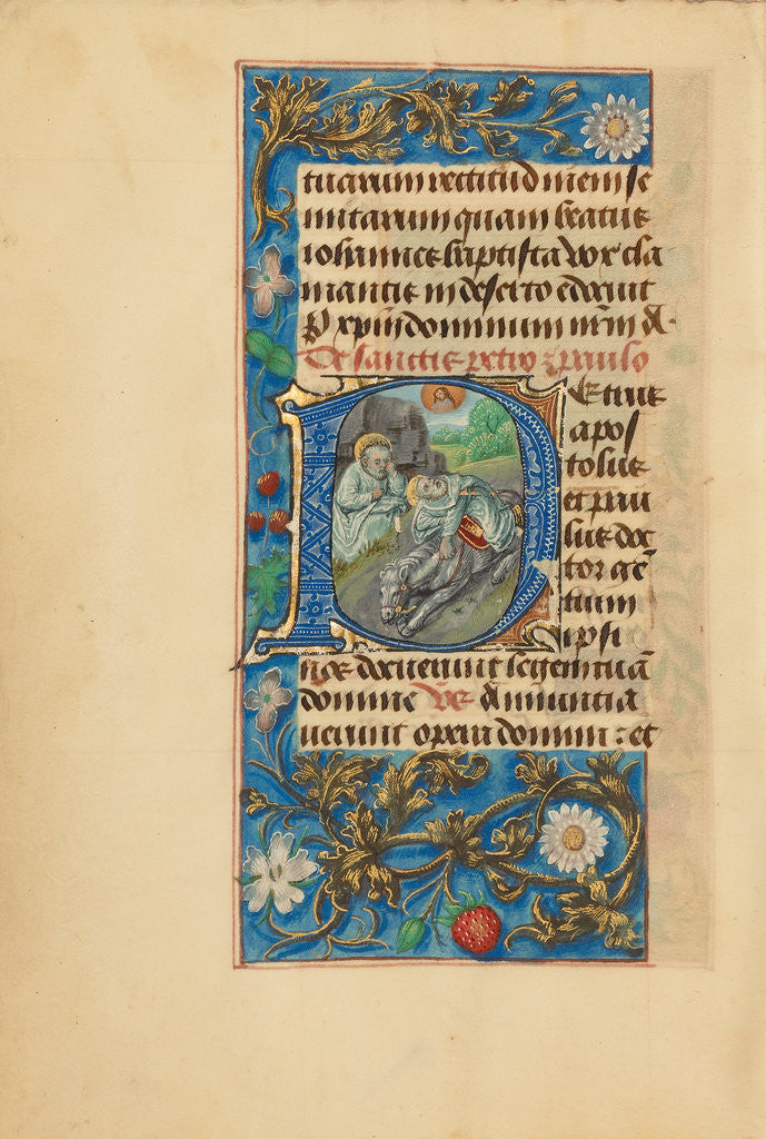 Detail of Initial P: Saint Peter and the Conversion of Saint Paul by Master of the Dresden Prayer Book