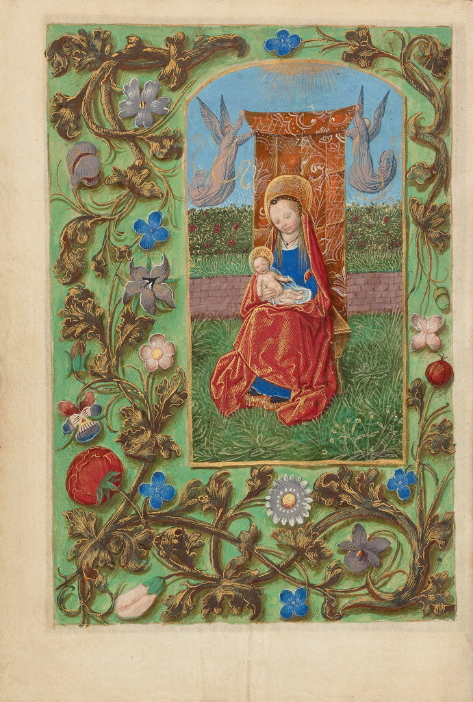 Detail of The Virgin and Child Enthroned by Master of the Dresden Prayer Book