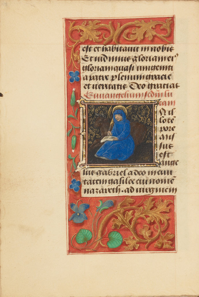 Detail of Initial I: Saint Luke by Master of the Dresden Prayer Book