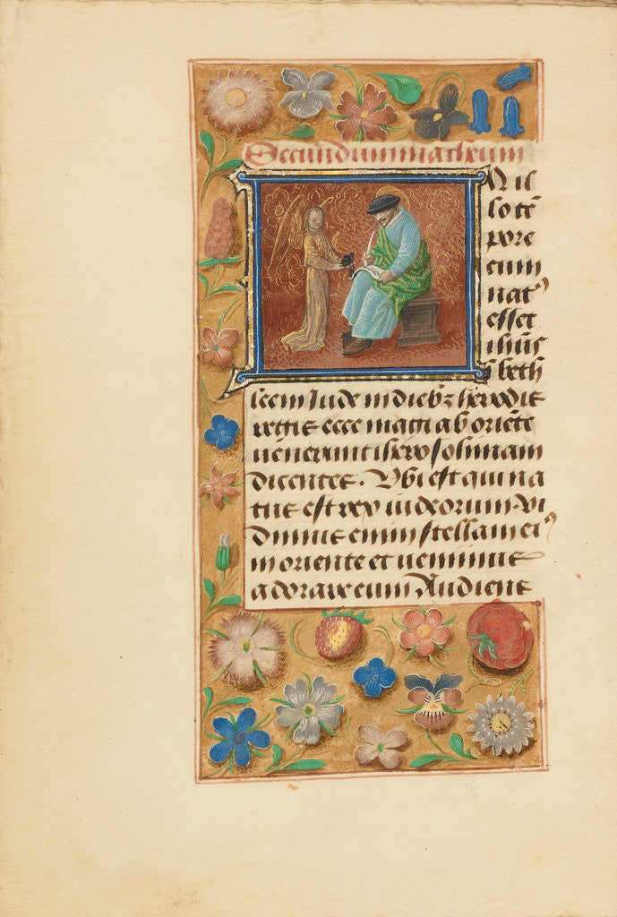 Detail of Initial I: Saint Matthew by Master of the Dresden Prayer Book