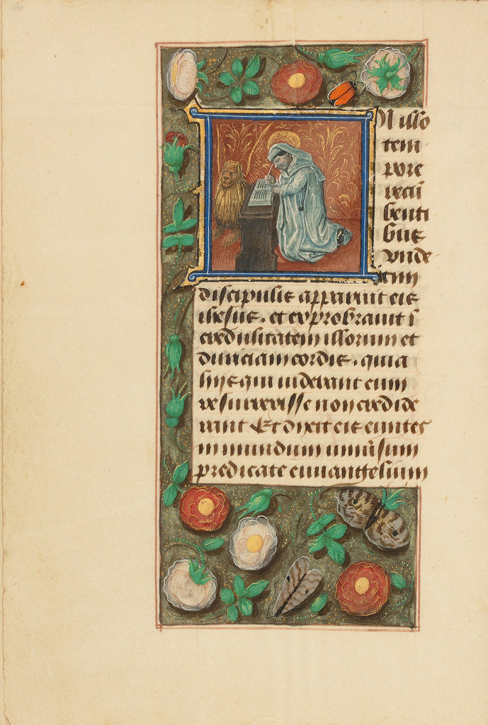 Detail of Initial I: Saint Mark by Master of the Dresden Prayer Book