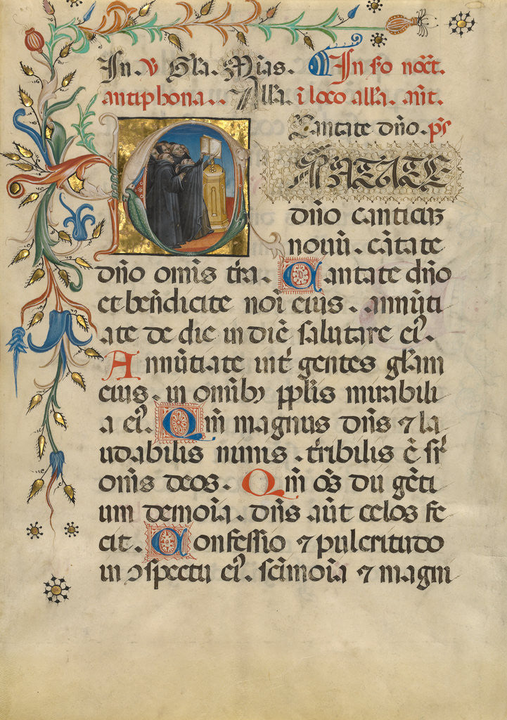 Detail of Initial C: Monks Singing by Anonymous
