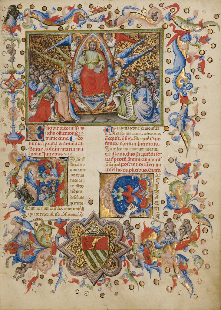 Christ in Majesty, Initial A: A Man Lifting His Soul to God by Master of the Brussels Initials