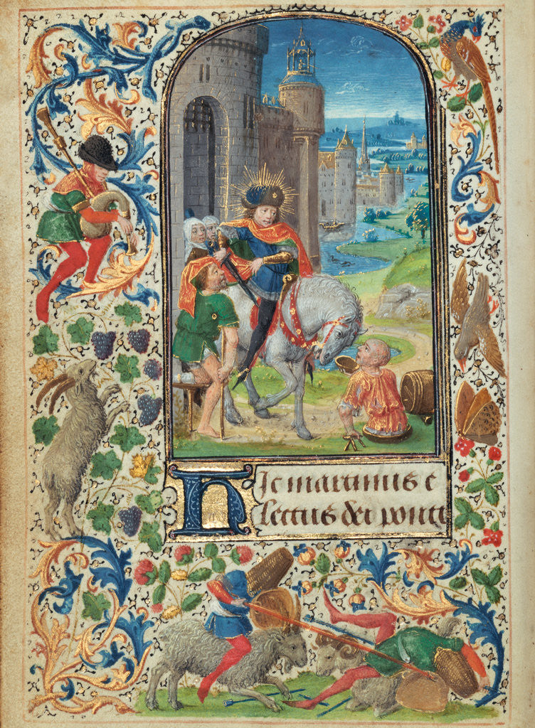 Detail of Saint Martin Dividing his Cloak by Lieven van Lathem