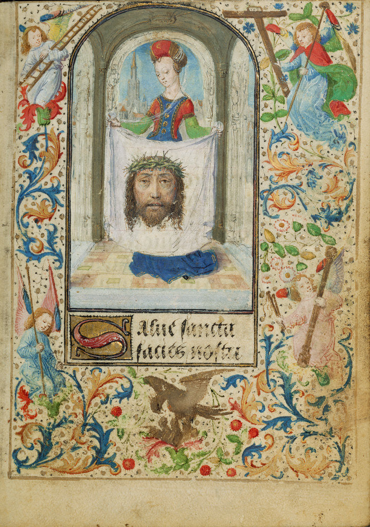 Detail of Saint Veronica by Lieven van Lathem