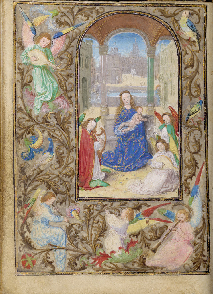 Detail of The Virgin and Child with Angels by Lieven van Lathem