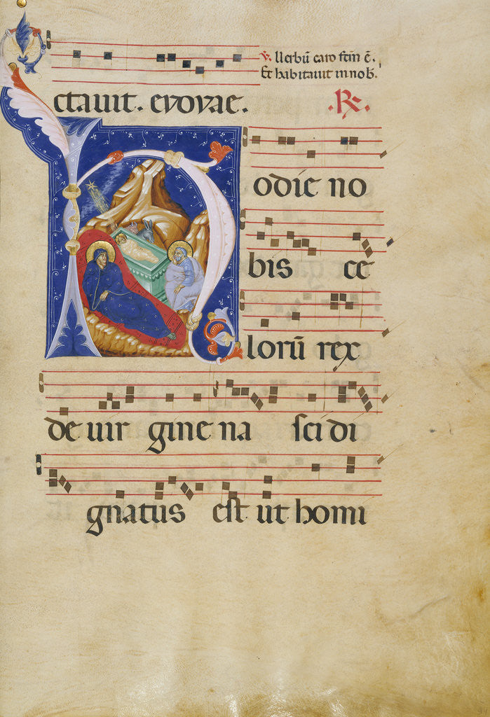 Detail of Initial H: The Nativity by Master of Gerona