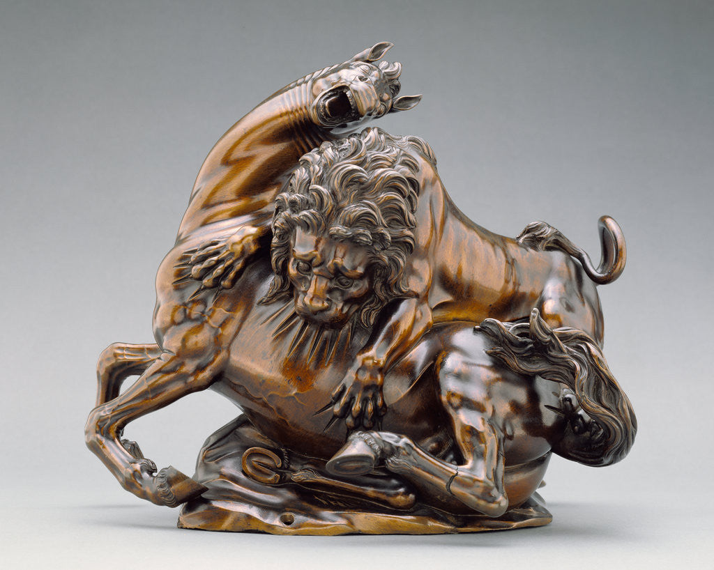 Detail of Lion Attacking a Horse and Lion Attacking a Bull by Antonio Susini
