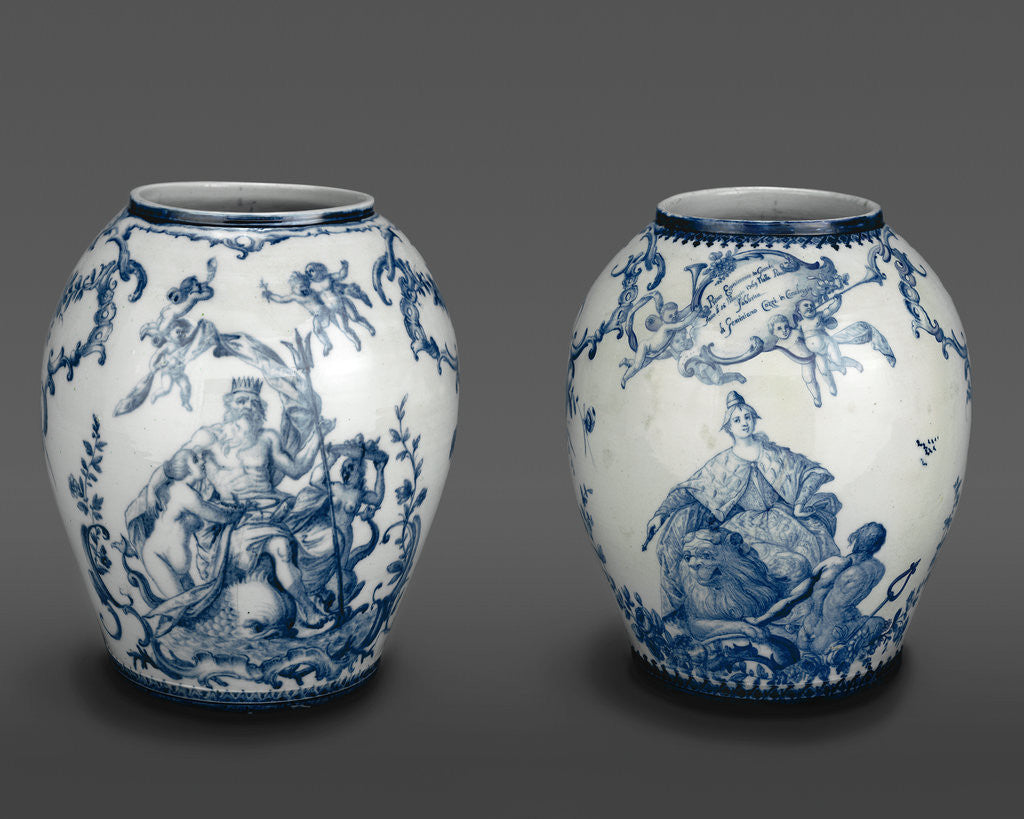 Detail of Vase with Neptune and Vase with an Allegory of Venice by Factory of Geminiano Cozzi