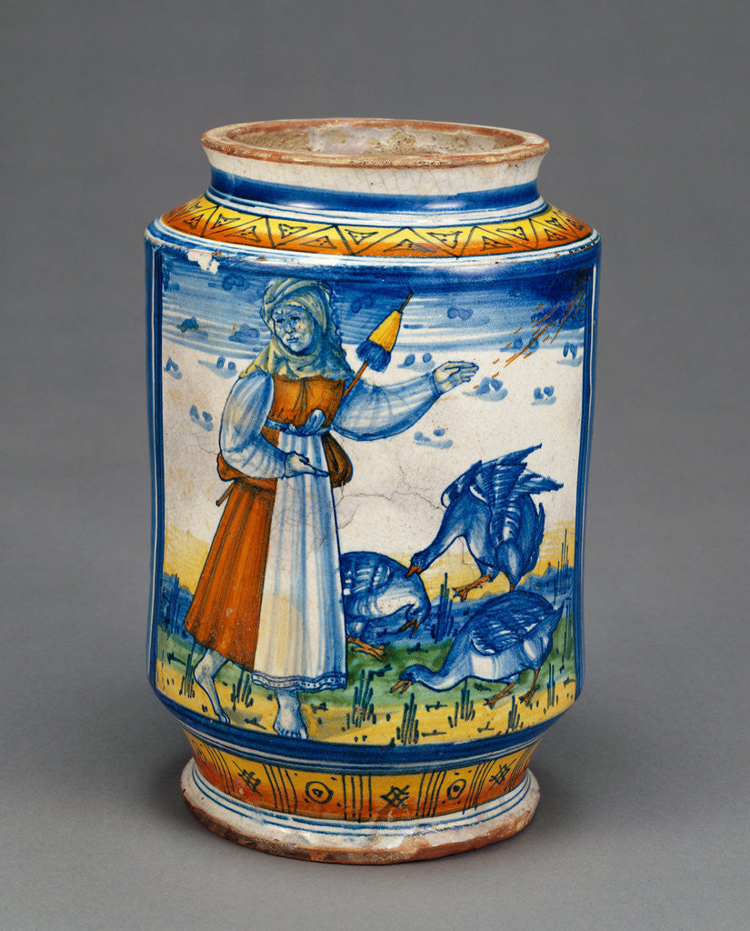 Detail of Jar with a Woman and Geese by Anonymous