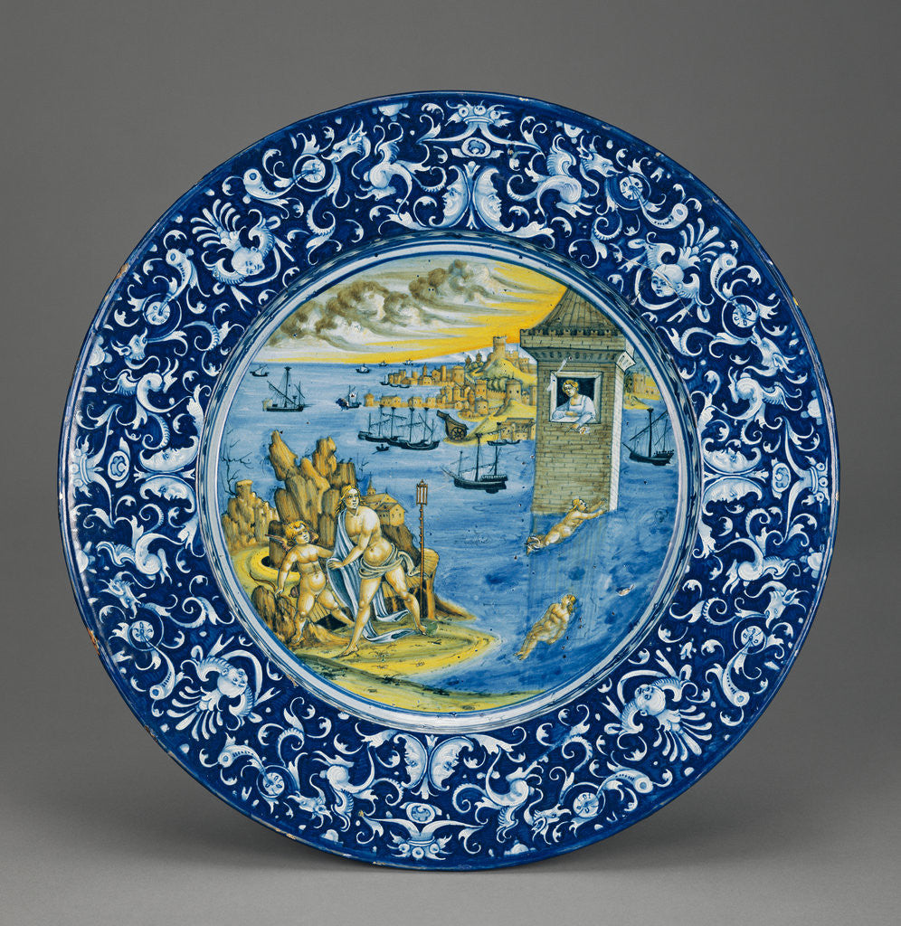 Detail of Plate with Hero and Leander by Anonymous