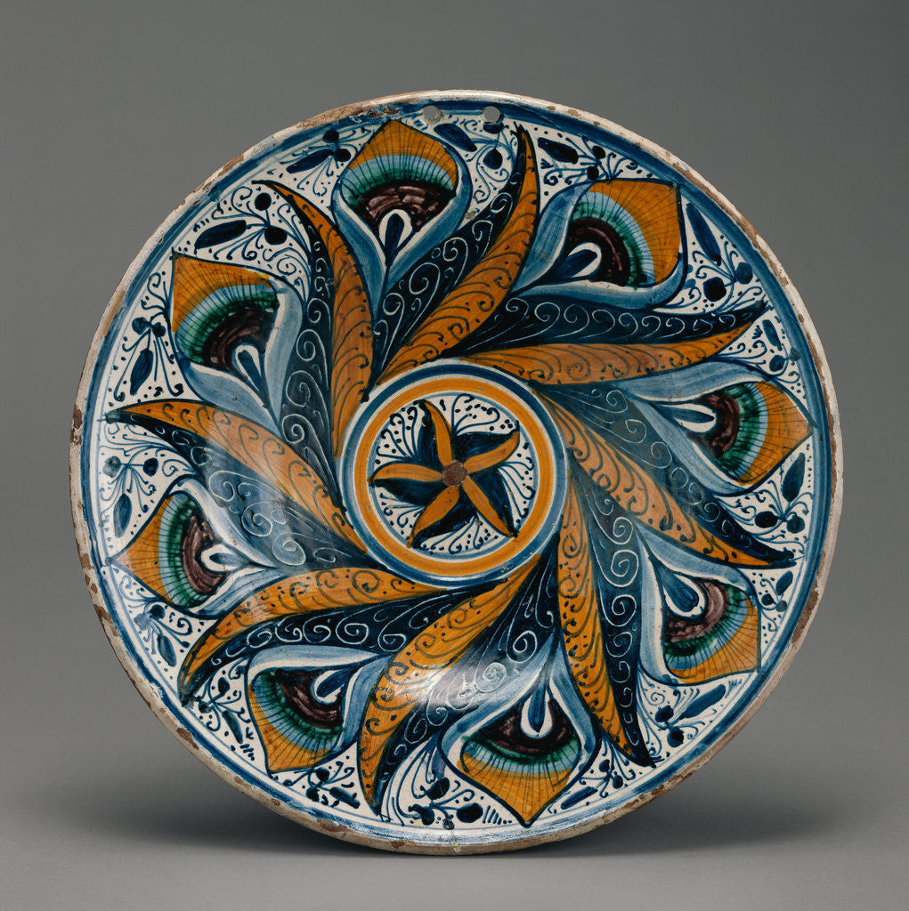 Detail of Dish with a Peacock Feather Pattern by Anonymous