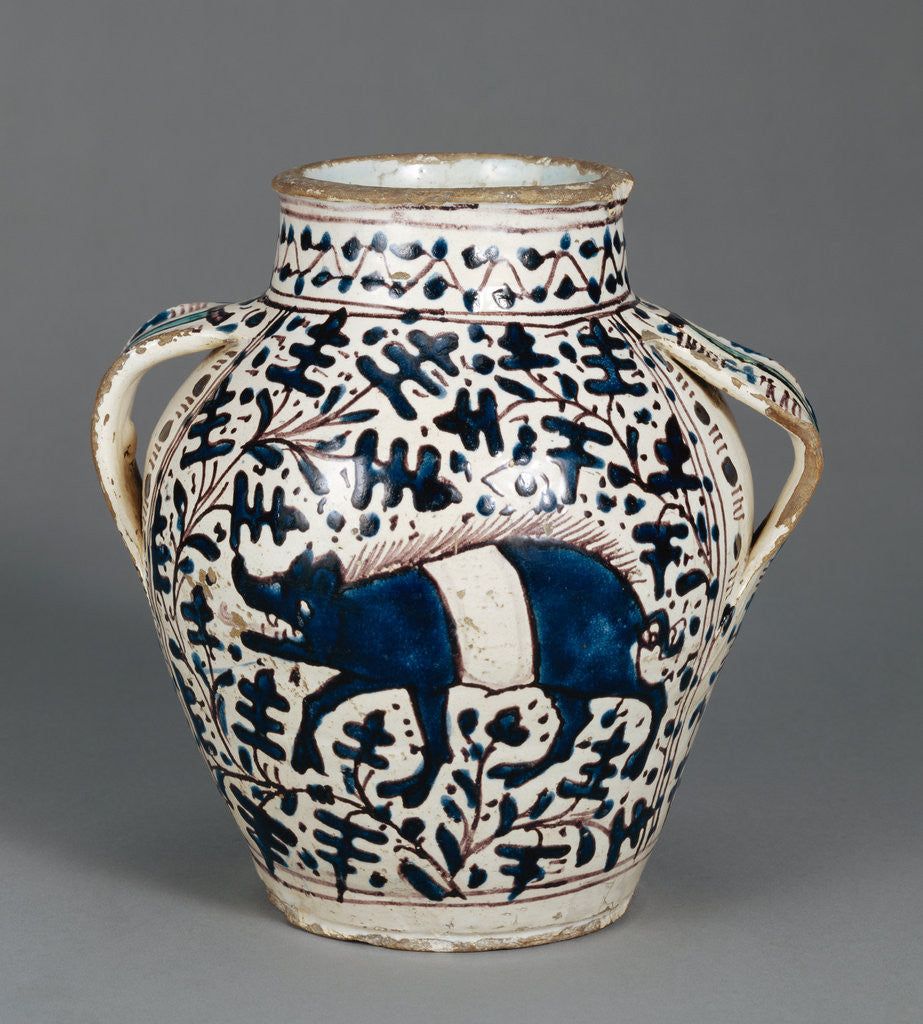 Detail of Relief-Blue Jar with Running Boars by Anonymous