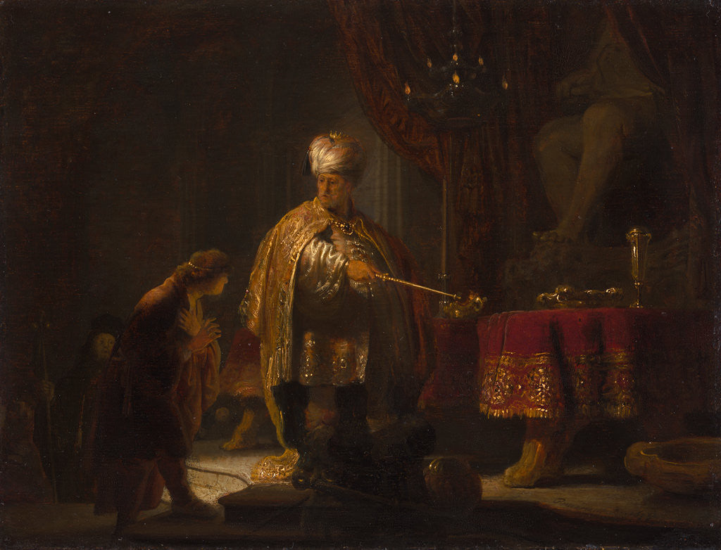 Detail of Daniel and Cyrus Before the Idol Bel by Rembrandt Harmensz. van Rijn