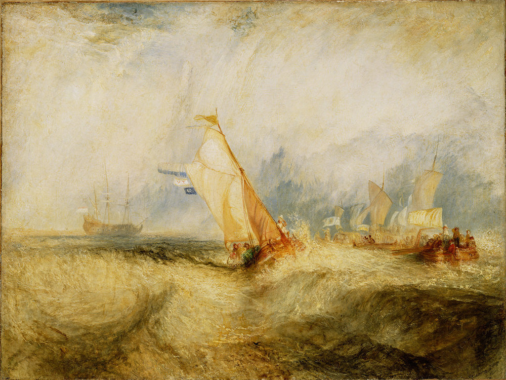 Detail of Van Tromp, going about to please his Masters, Ships a Sea, getting a Good Wetting by Joseph Mallord William Turner