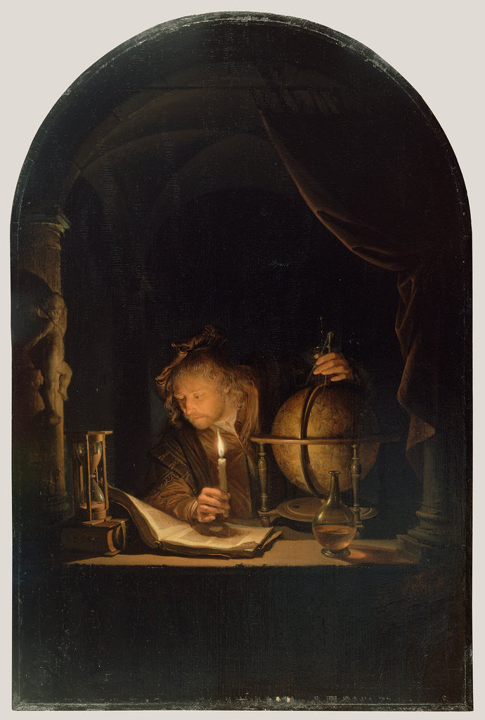 Detail of Astronomer by Candlelight by Gerrit Dou