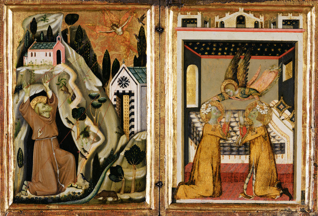 The Stigmatization of St. Francis, and Angel Crowning Saints Cecilia and Valerian by Anonymous