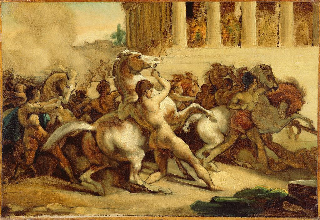 Detail of The Race of the Riderless Horses by Théodore Géricault