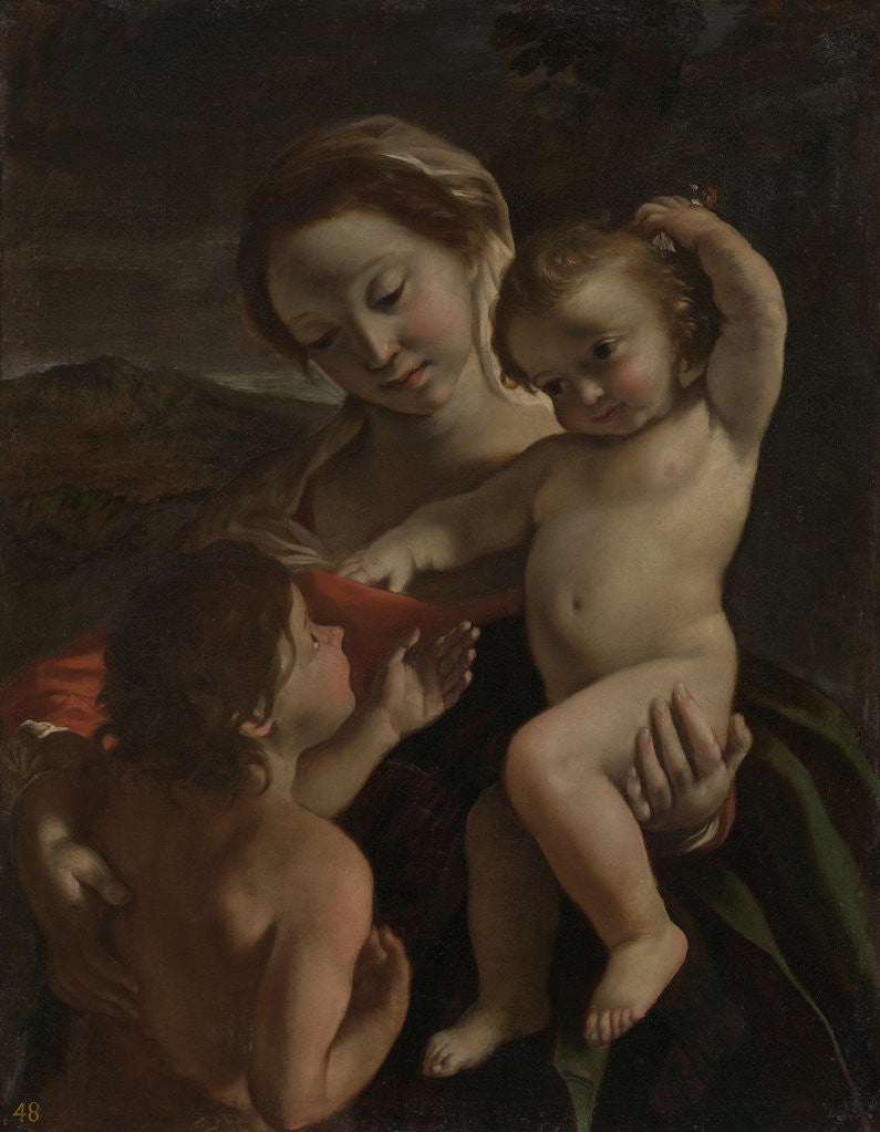 Detail of Madonna and Child with the Infant Saint John the Baptist by Giovanni Lanfranco