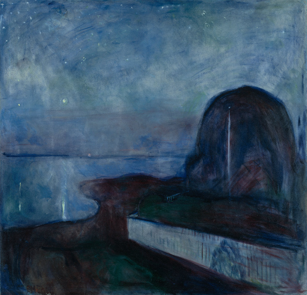 Detail of Starry Night by Edvard Munch