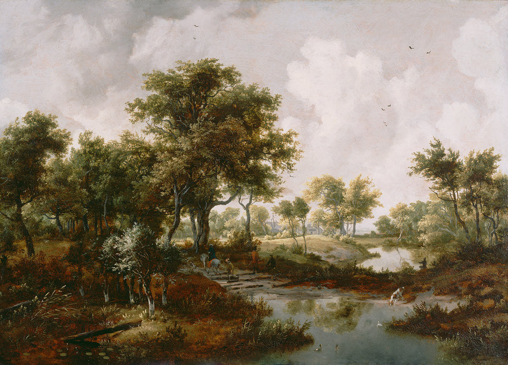 Detail of A Wooded Landscape by Meindert Hobbema