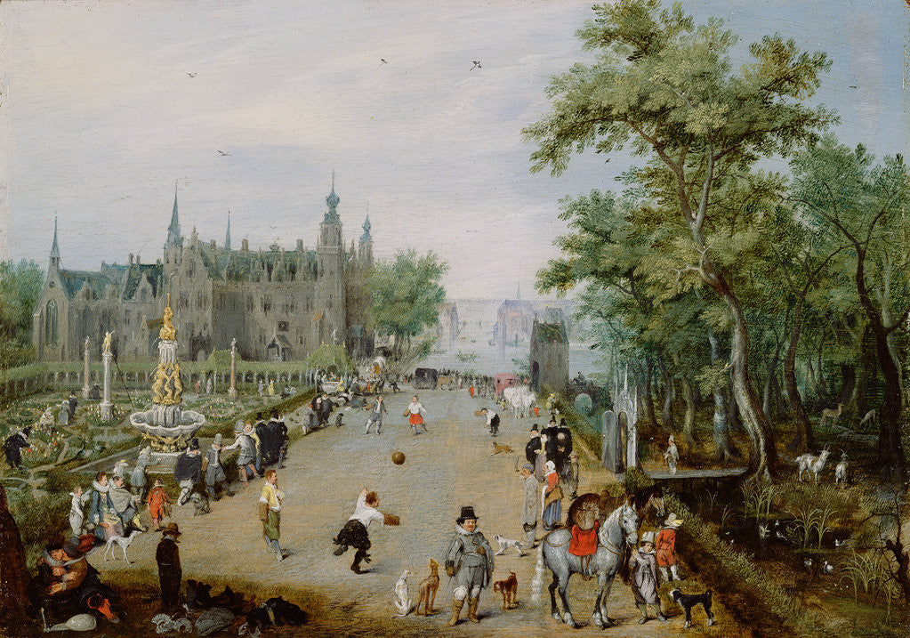 Detail of A Jeu de Paume Before a Country Palace by Adriaen van de Venne