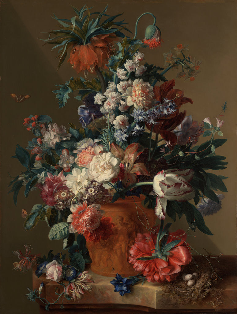 Detail of Vase of Flowers by Jan van Huysum