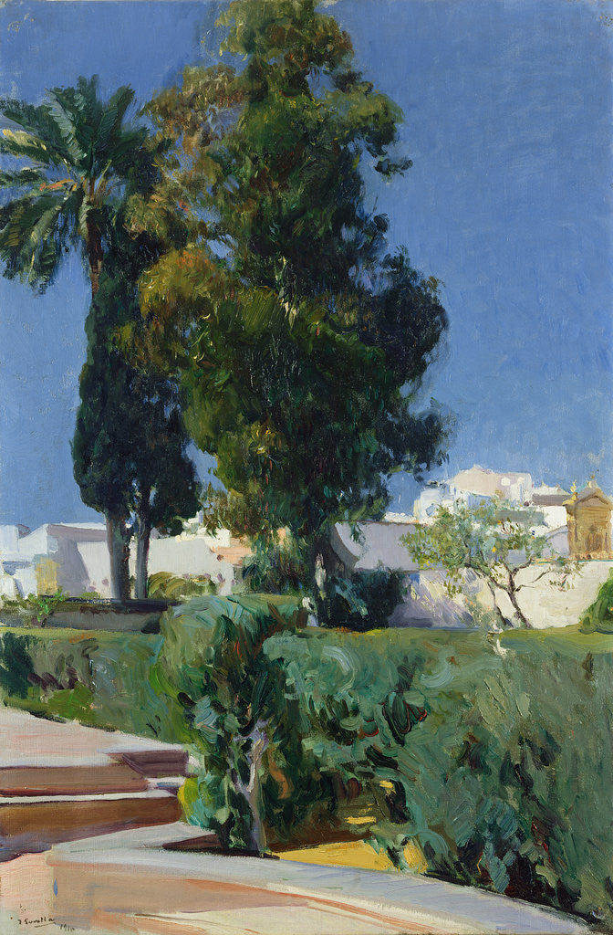 Detail of Corner of the Garden, Alcazar, Sevilla by Joaquin Sorolla y Bastida