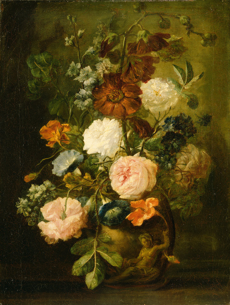 Detail of Vase of Flowers by Follower of Jan van Huysum