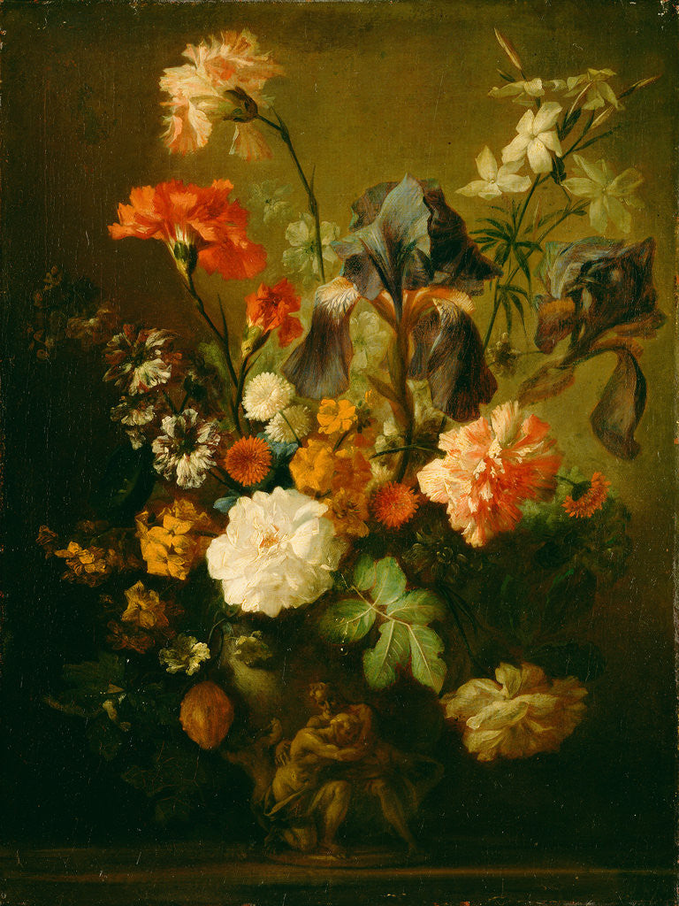 Detail of Vase of Flowers by Follower of Jan van Huysum