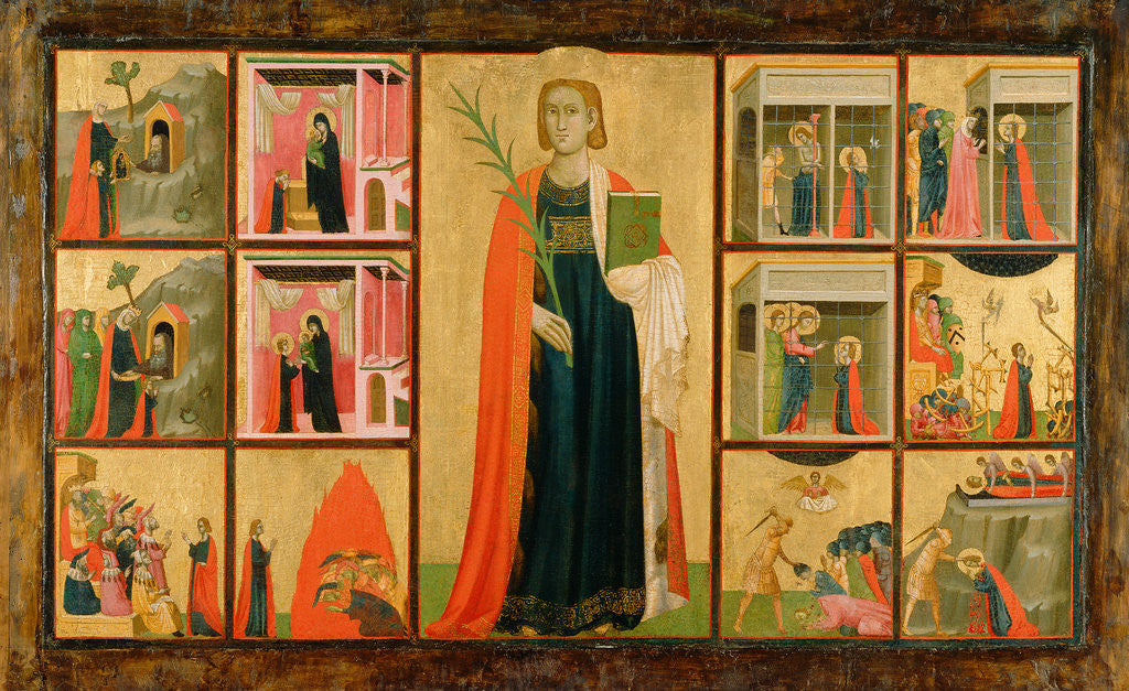 St. Catherine of Alexandria and Twelve Scenes from Her Life by Donato d'Arezzo