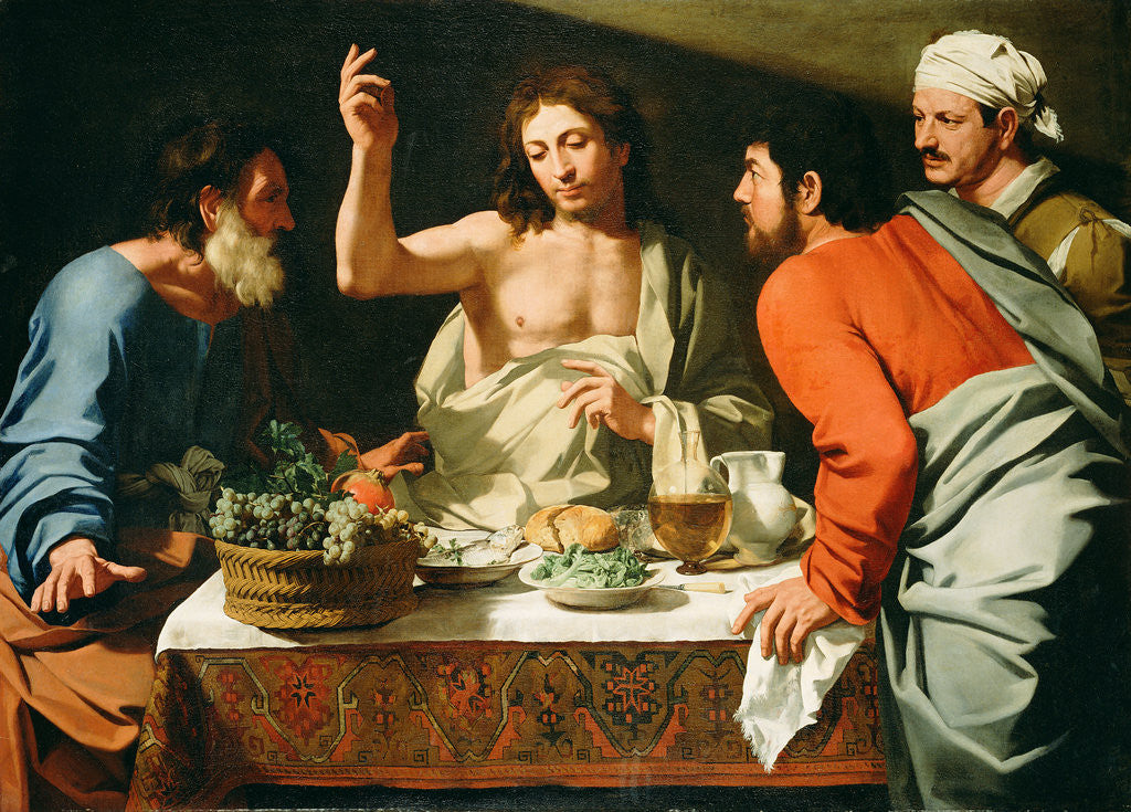 Detail of The Supper at Emmaus by Bartolomeo Cavarozzi