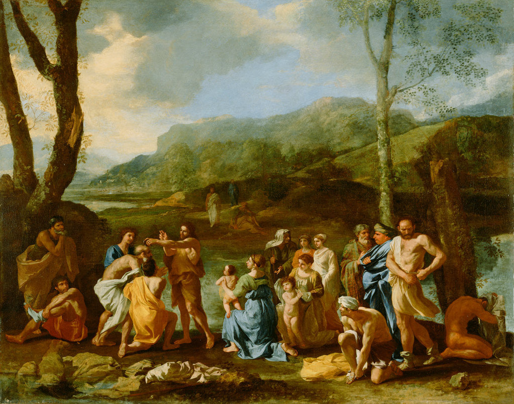 Detail of Saint John Baptizing in the River Jordan by Nicolas Poussin
