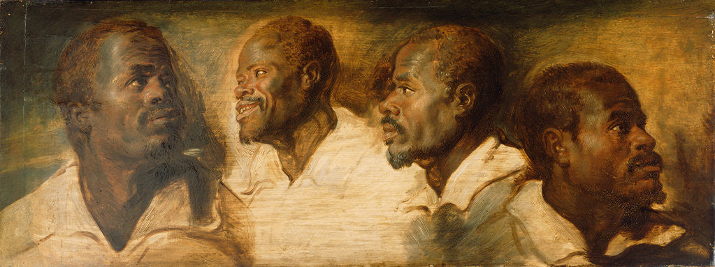 Detail of Four Studies of a Male Head by Workshop of Peter Paul Rubens